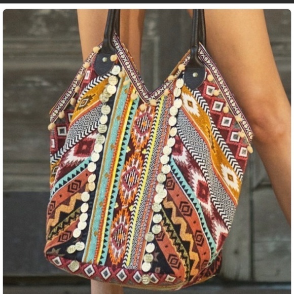 Ruggine Premium Artisan Crafted Patchwork Shoulder Bag with Leather Handles, New - Picture 1 of 14